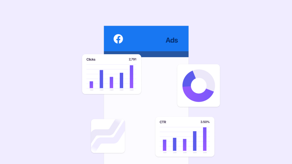 An infographic displaying Facebook ads metrics. 