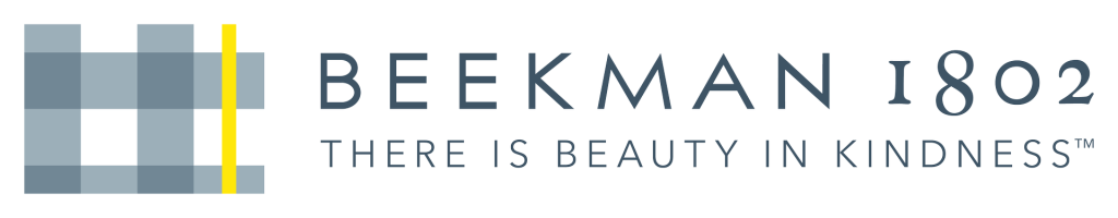 The Beekman 1802 logo that says "there is beauty in kindness."