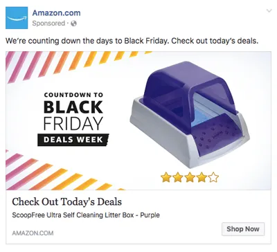 An amazon ad for a self-cleaning litter box.